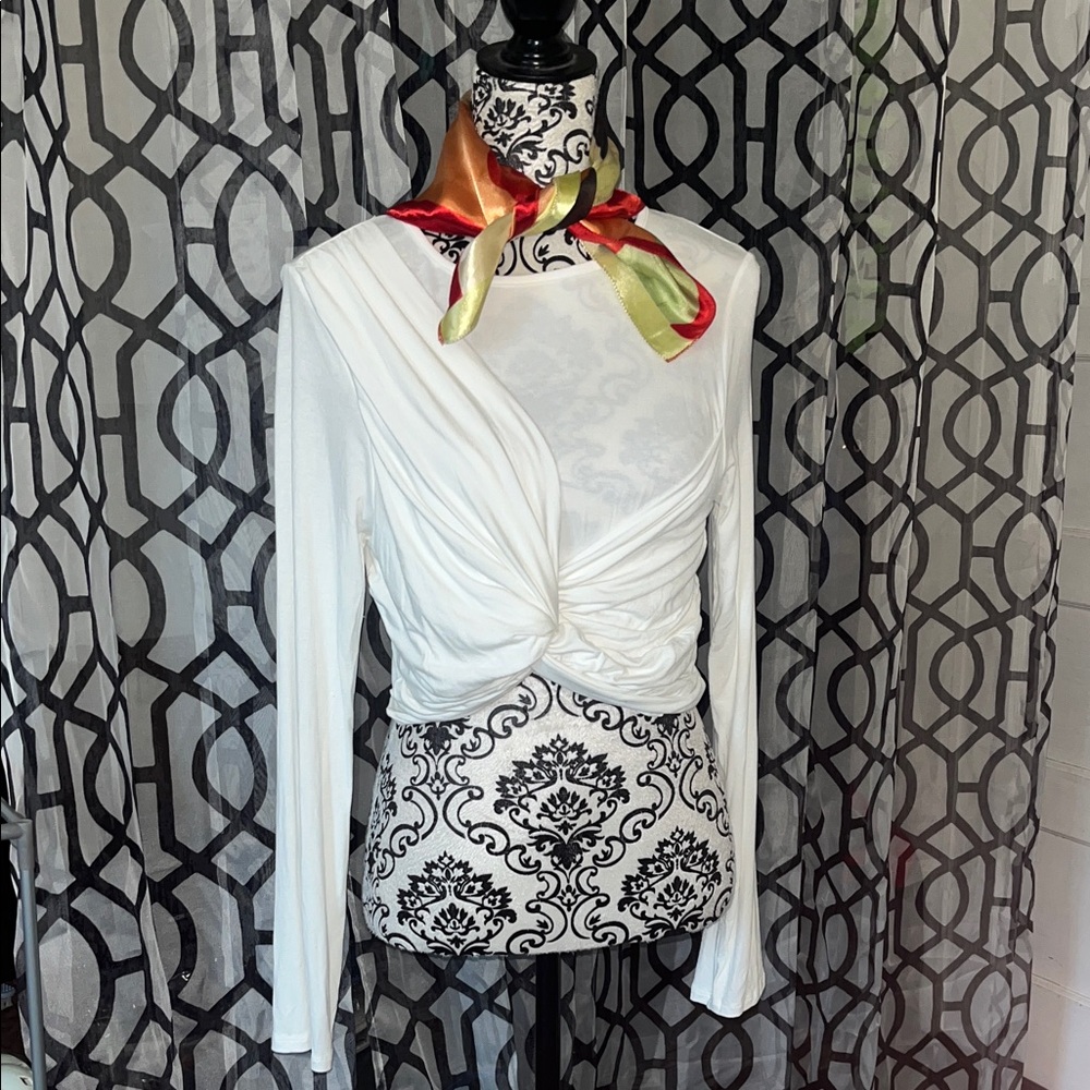 Fashion Nova White Long Sleeve Blouse